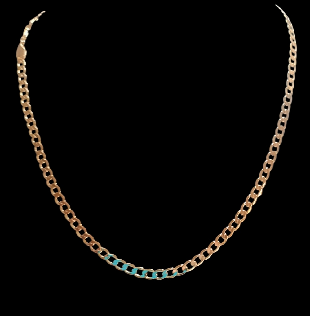Unisex 18k Italian Gold Filled Cuban Chain 22 Inch 4.5mm No Tarnish
